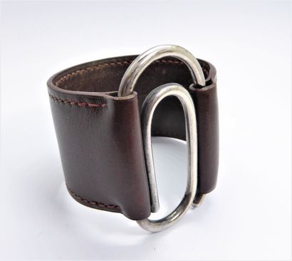 HERMES - BRACELET TROMBONE en métal plaqué...
