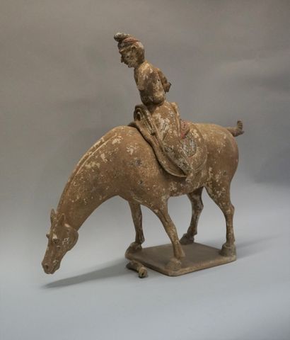 Horse and rider (removable) in terracotta...