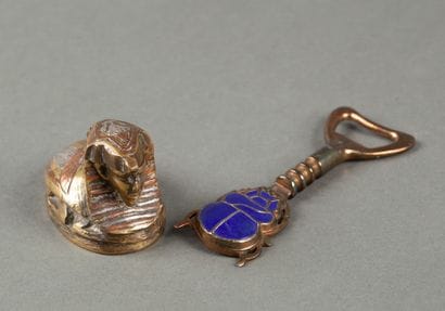 Egyptomania: Lot including an inkwell in...