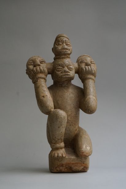 Anthropomorphic figure showing a kneeling...