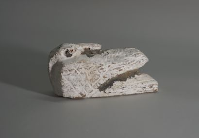 White lacquered wood statuette in the shape...