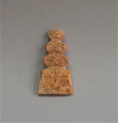 Idol with three faces in stone (marble)....