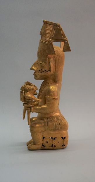 Large seated chief holding two scepters,...