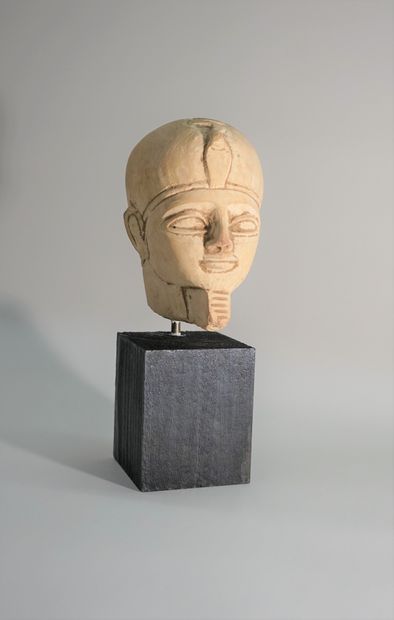 Egyptian style limestone head.

12.5cm
