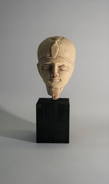 Egyptian style limestone head.

12.5cm