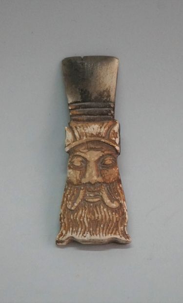 Bone utensil interpreting the god Bes. Egyptian-Elevin...