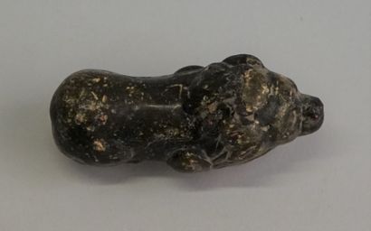 Islamic style black glazed terracotta lion....