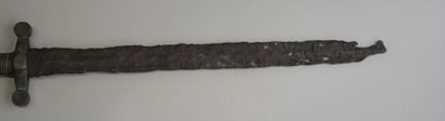Short sword, iron blade, probably Merovingian...