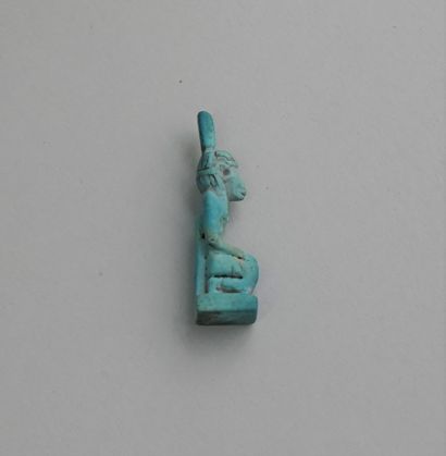 Small blue frit amulet of Egyptian style....