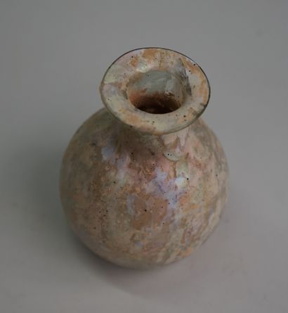 Roman style iridescent glass ball vase. H:...