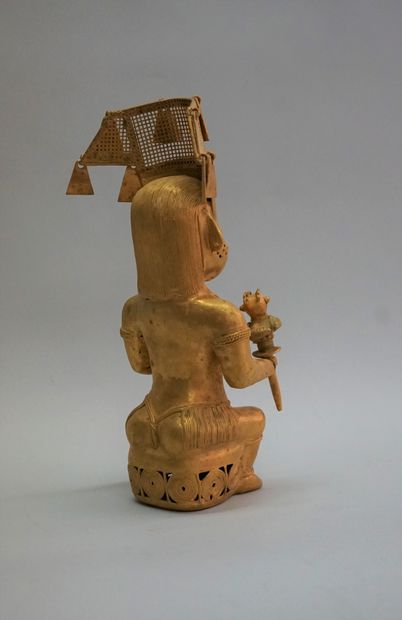 Large seated chief holding two scepters,...