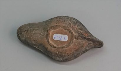 Black terracotta oil lamp. Carthage style....