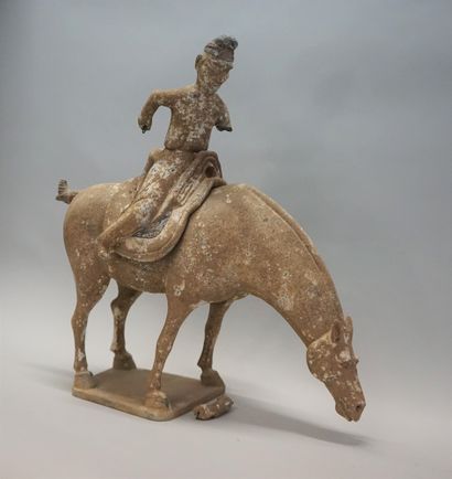 Horse and rider (removable) in terracotta...