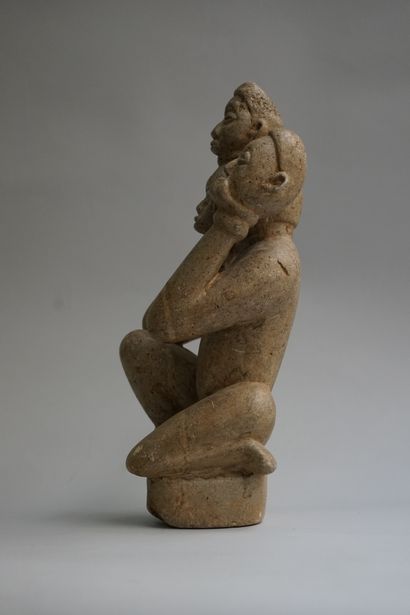 Anthropomorphic figure showing a kneeling...