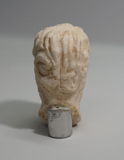 White marble head of a bearded man. Gallo-Roman...