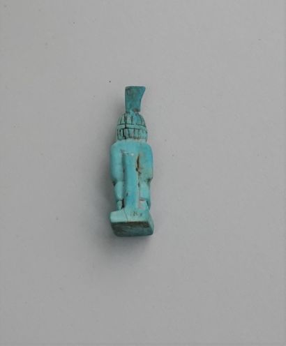 Small blue frit amulet of Egyptian style....