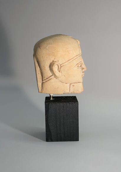 Egyptian style limestone head.

12.5cm