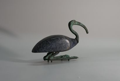 Large statuette of an Ibis, the body made...