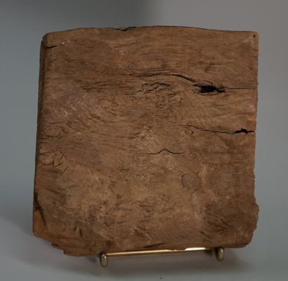 Fragment of a wooden sarcophagus representing...
