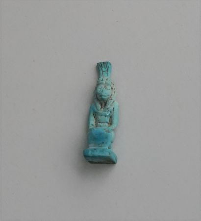 Small blue frit amulet of Egyptian style....