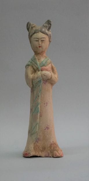 Fat Lady in polychrome terracotta. Tang style...