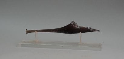 Fish-shaped iridescent glass lachrymatory....