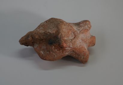 Old oil lamp in terra cotta of anthropomorphic...