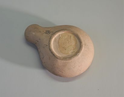 A white earthenware oil lamp, Judaica style....