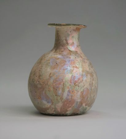 Roman style iridescent glass ball vase. H:...