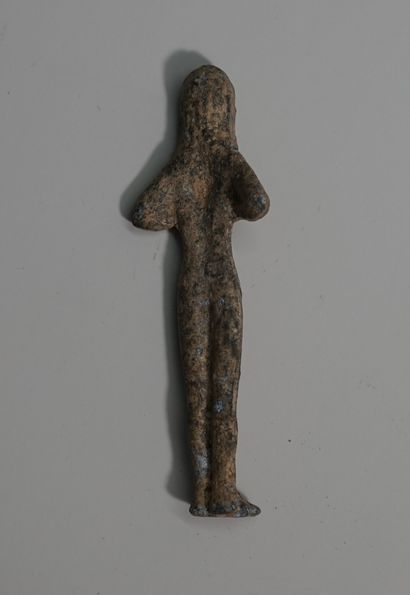 Small female idol made of tin-plated iron...