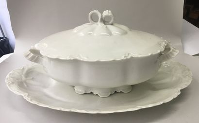 White porcelain SOUPIERE (36 x 24 cm) with...