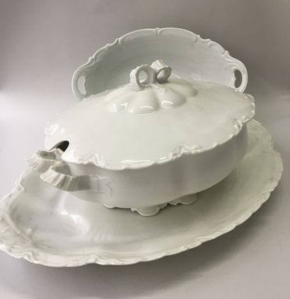 White porcelain SOUPIERE (36 x 24 cm) with...
