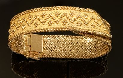 BRACELET ruban en or jaune 18k (750/°°) à...