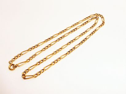 CHAIN in 18K (750/°°) yellow gold, figaro...