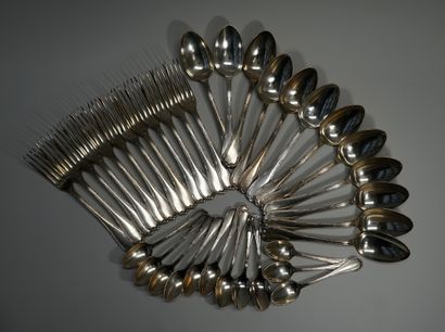CHRISTOFLE - Part of a silver plated menagere...