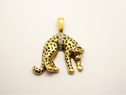 Panther pendant in 9K gold (375/°°) with...