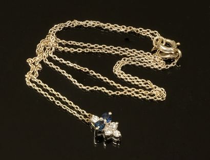 CHAIN and PENDANT in 18k (750/°°) white gold,...