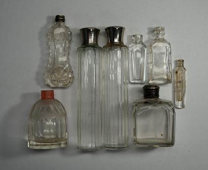 SET OF various crystal or cut glass jars,...