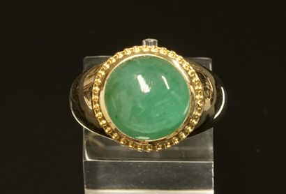 RING in silver gilt (vermeil) 925/°° centered...