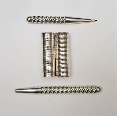 SET in silver 925/°° consisting of two cylindrical...