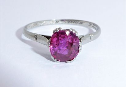 RING in platinum (subject to control) decorated...