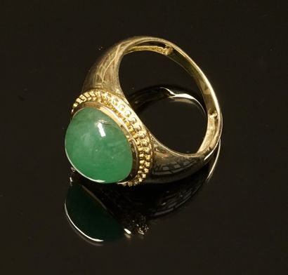 RING in silver gilt (vermeil) 925/°° centered...