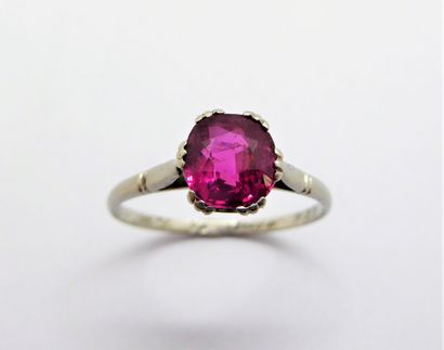 RING in platinum (subject to control) decorated...