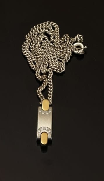 PEQUIGNET - PENDENTIF géométrique en acier...