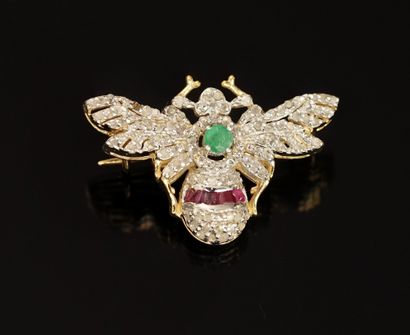 BROCHE en argent doré (vermeil) représentant...