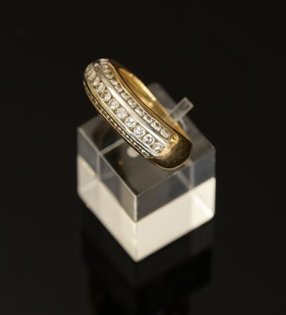 JONC RING in 18k yellow and white gold (750/°°)...