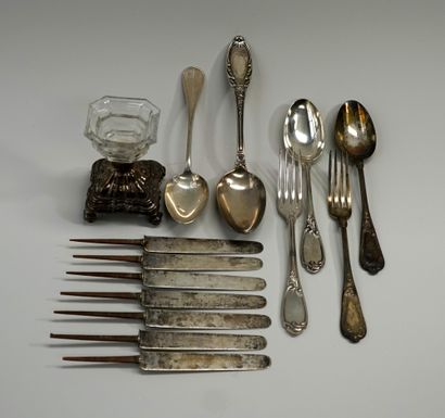 SILVER SET, Minerve mark, comprising: 1 colorless...