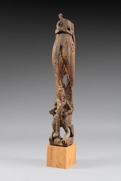 Dancer on temple finial. Wooden gullied.

Burma,...