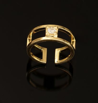 BAGUE en or jaune 18k (750/°°) à monture...