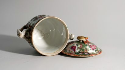 Canton porcelain broth, famille rose. China,...